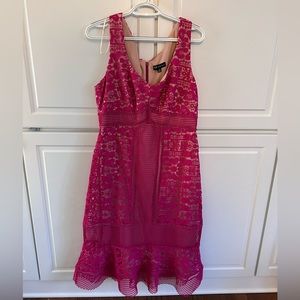 Pink tea length cocktail dress size 10